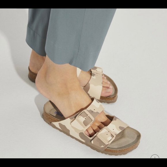 NWT Birkenstock Arizona Soft Footbed Desert Camo Birko-Flor 2-Strap - Picture 2 of 16